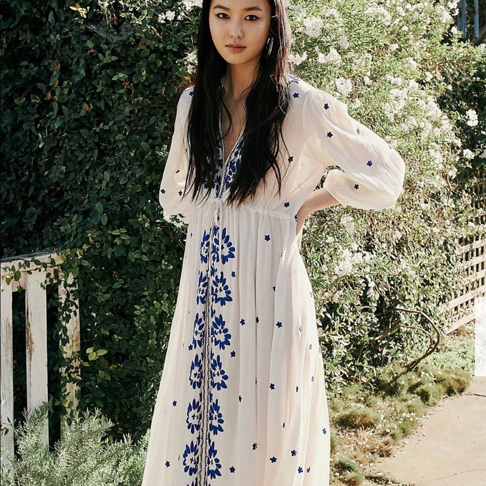 Free People embroidered Fable Midi dress